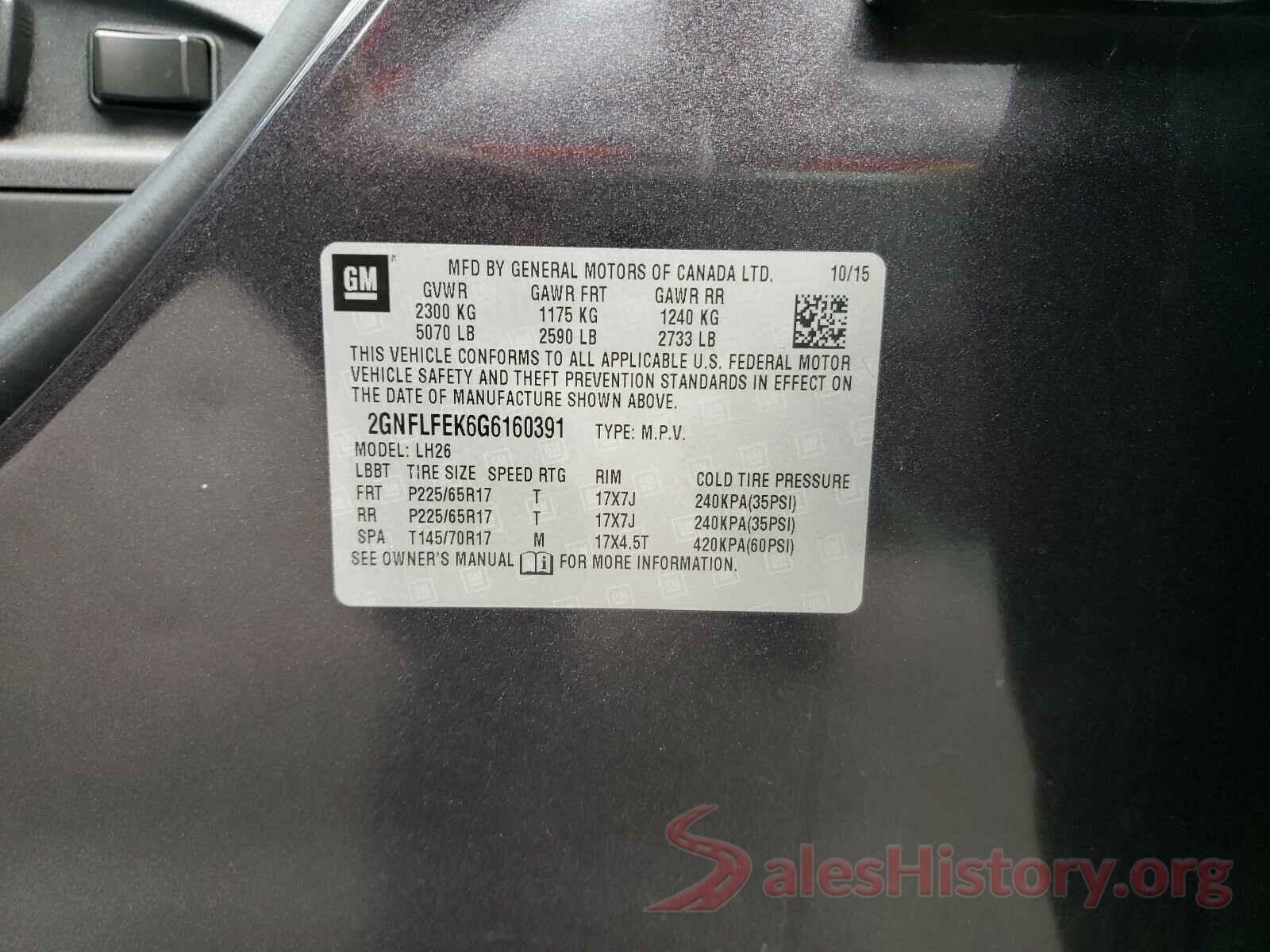 2GNFLFEK6G6160391 2016 CHEVROLET EQUINOX