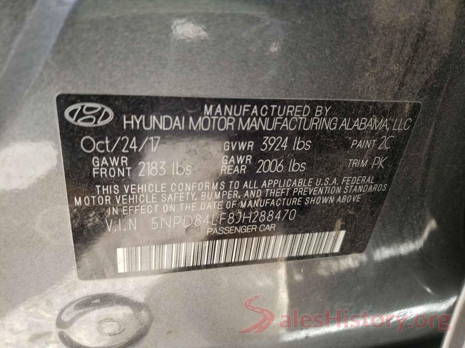 5NPD84LF8JH288470 2018 HYUNDAI ELANTRA