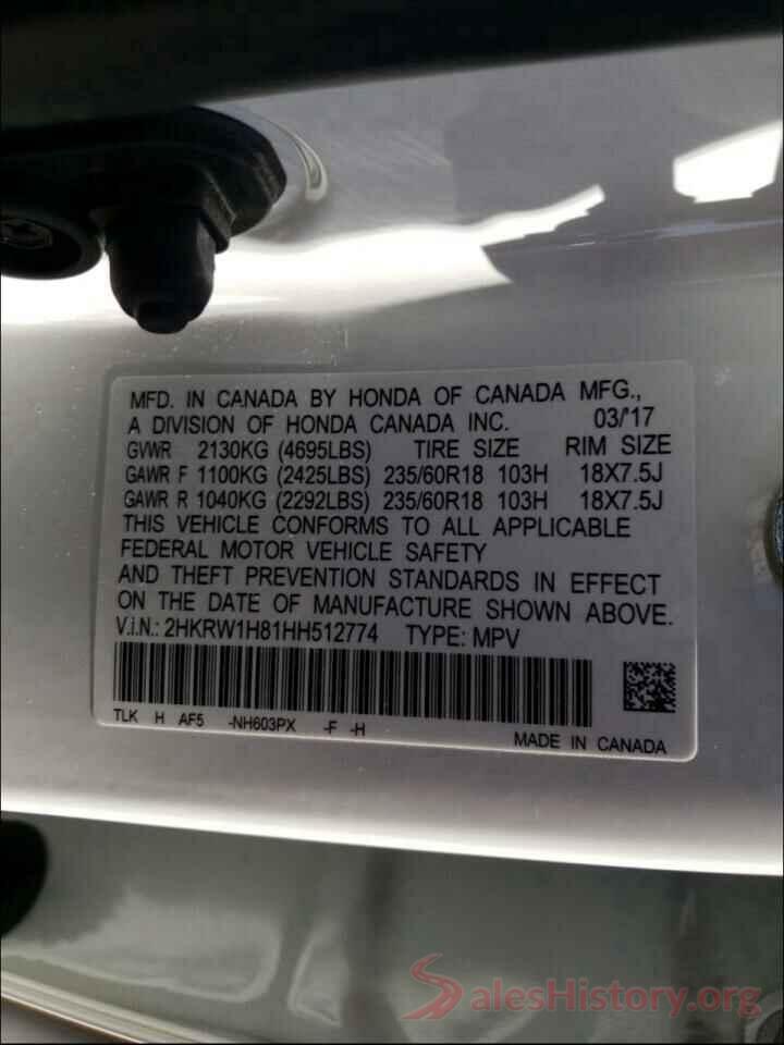 2HKRW1H81HH512774 2017 HONDA CRV