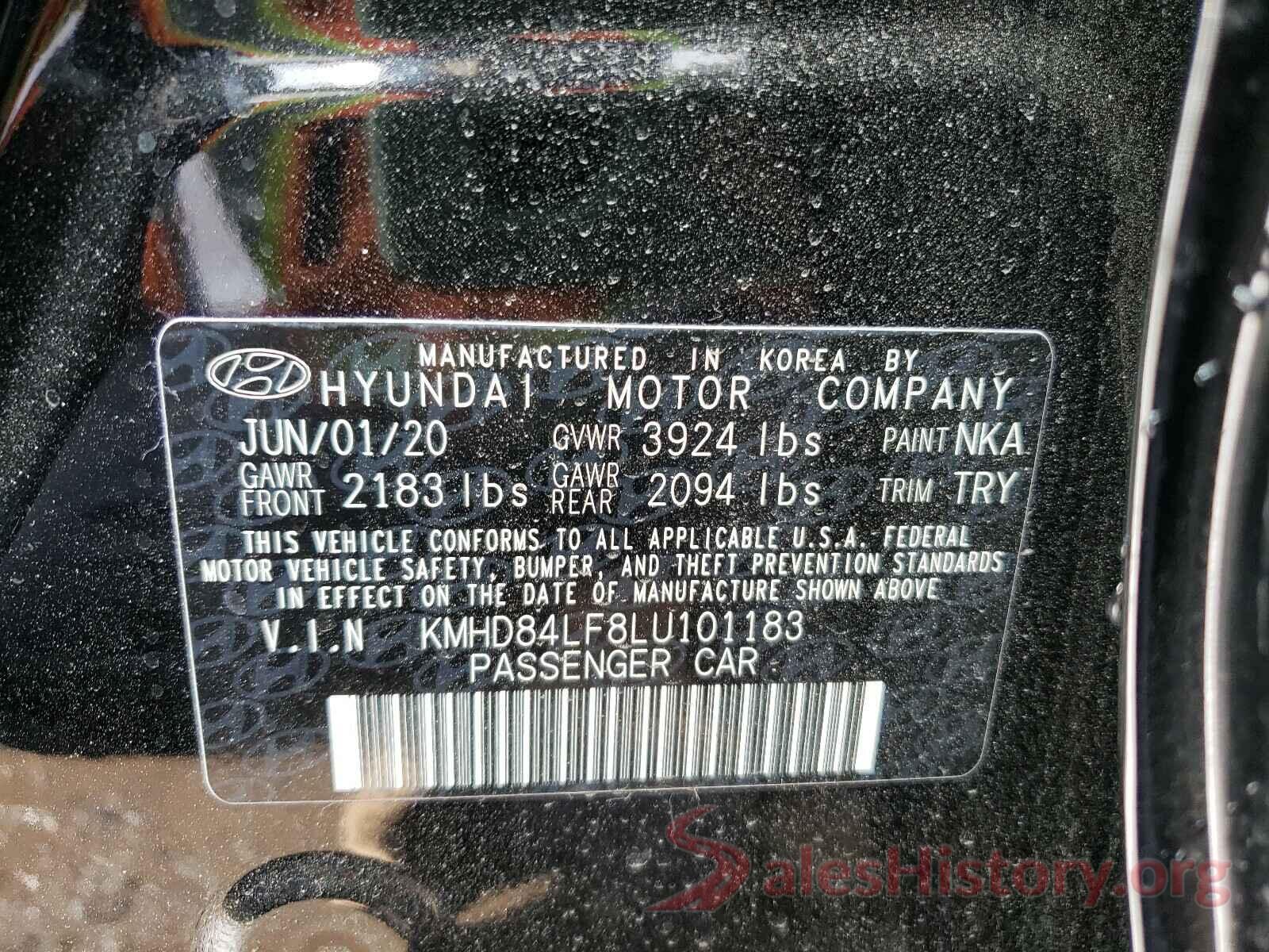 KMHD84LF8LU101183 2020 HYUNDAI ELANTRA