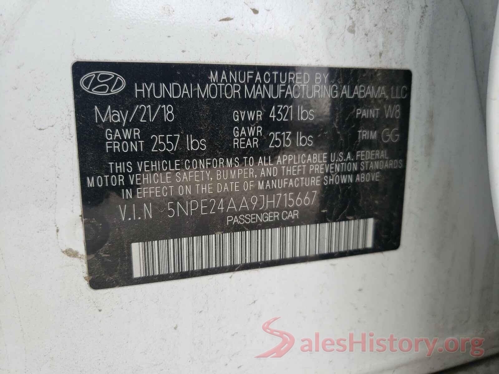 5NPE24AA9JH715667 2018 HYUNDAI SONATA