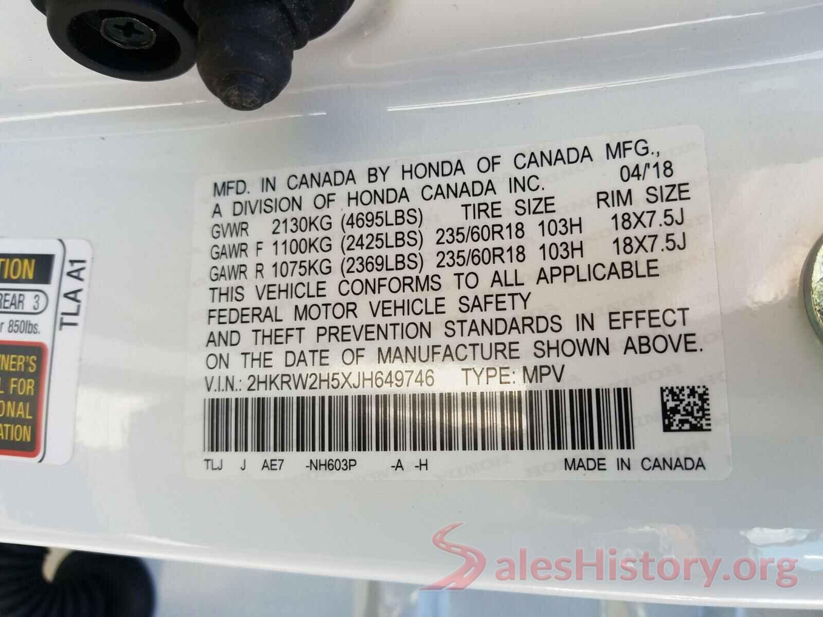 2HKRW2H5XJH649746 2018 HONDA CRV