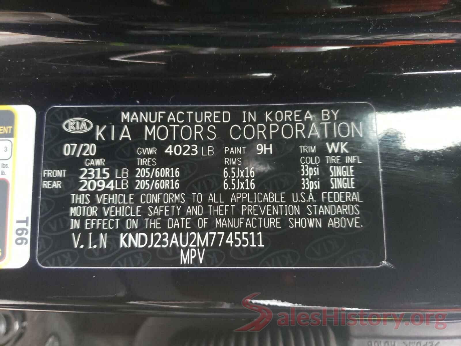 KNDJ23AU2M7745511 2021 KIA SOUL