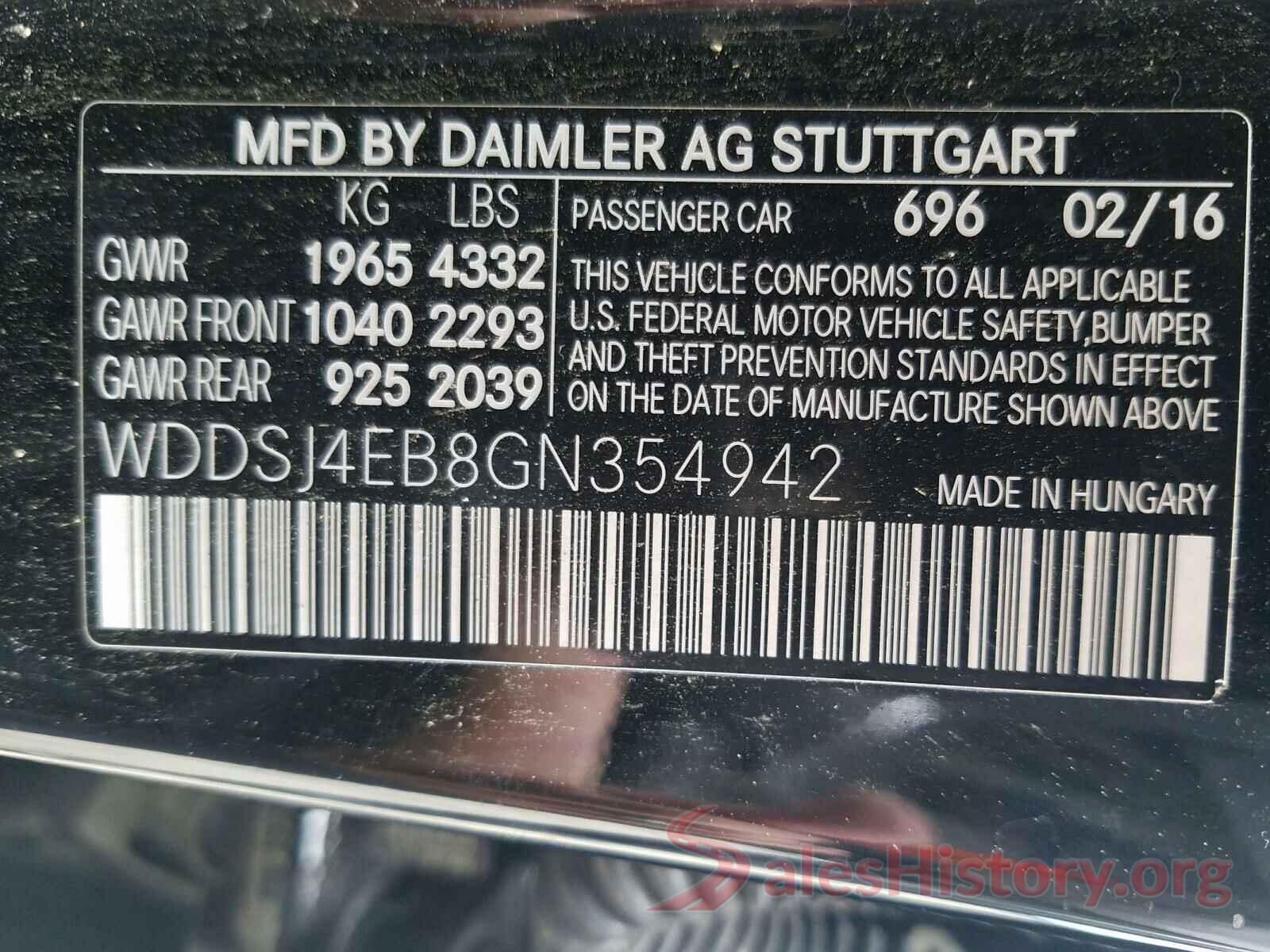 WDDSJ4EB8GN354942 2016 MERCEDES-BENZ C CLASS