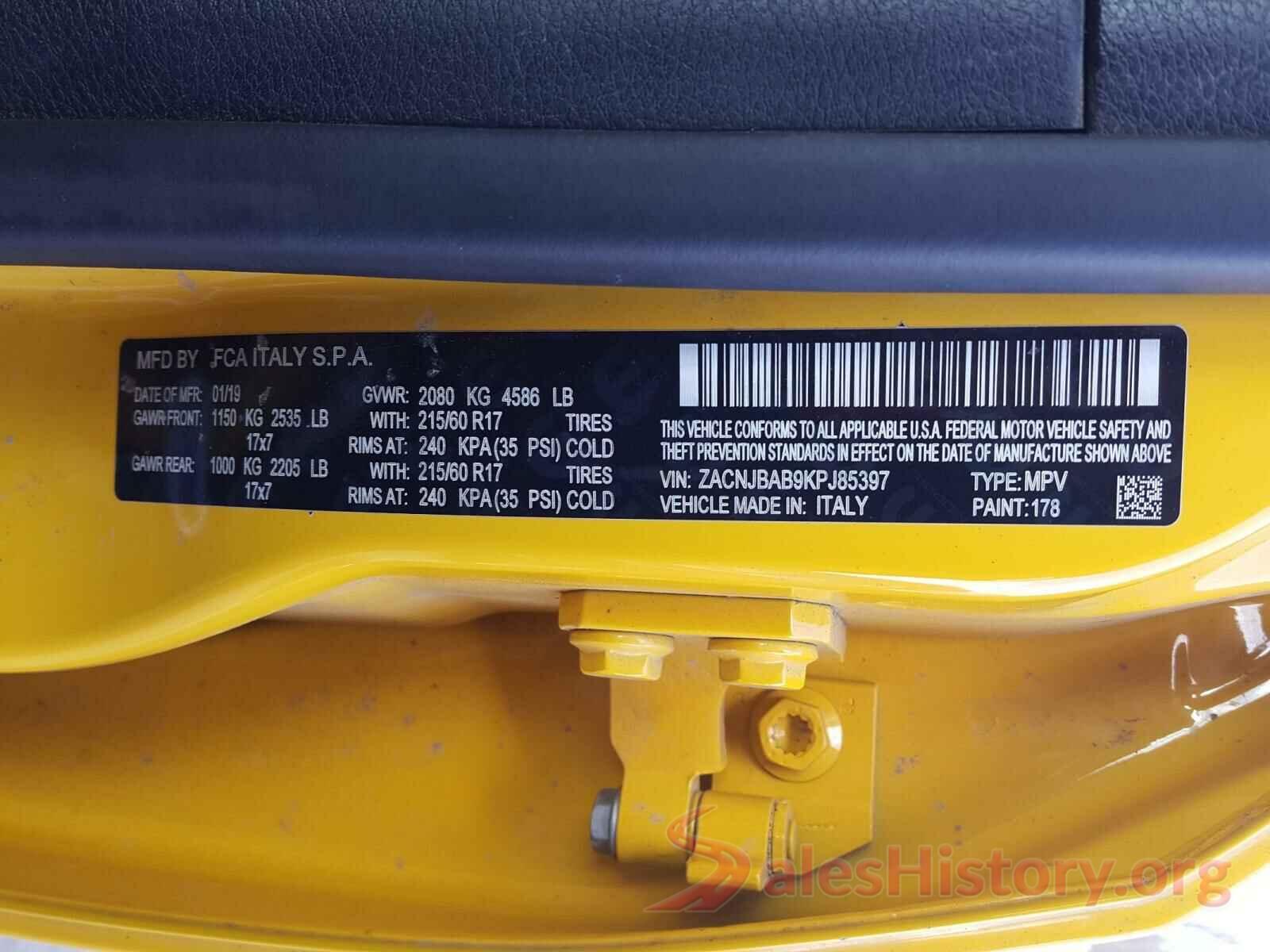 ZACNJBAB9KPJ85397 2019 JEEP RENEGADE