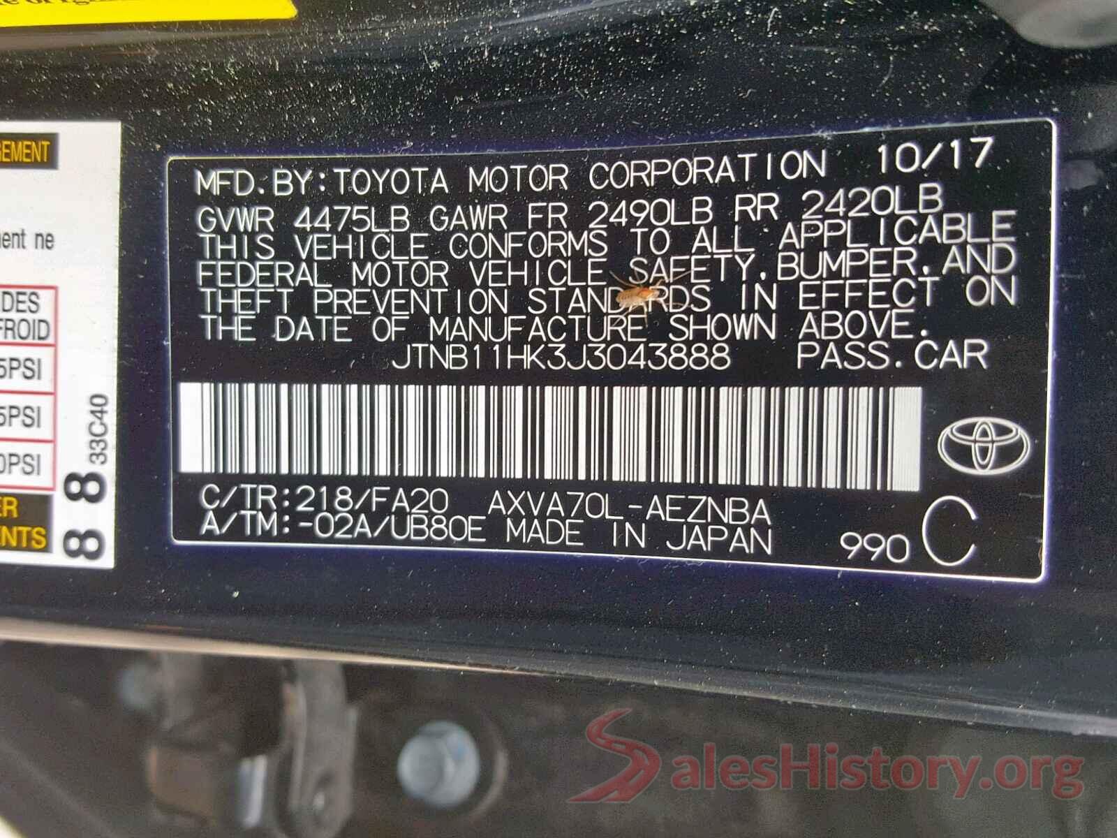 JTNB11HK3J3043888 2018 TOYOTA CAMRY