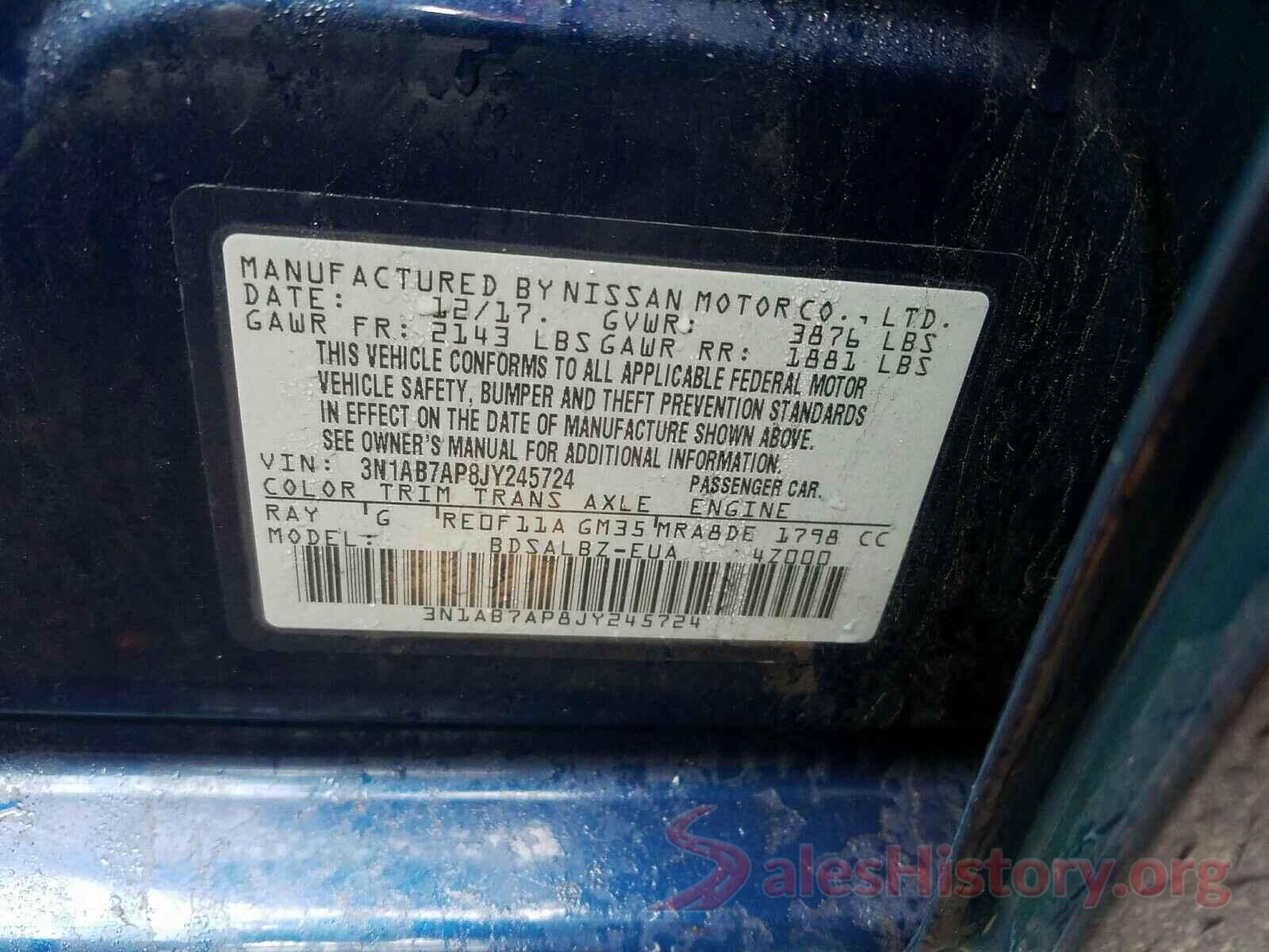 3N1AB7AP8JY245724 2018 NISSAN SENTRA