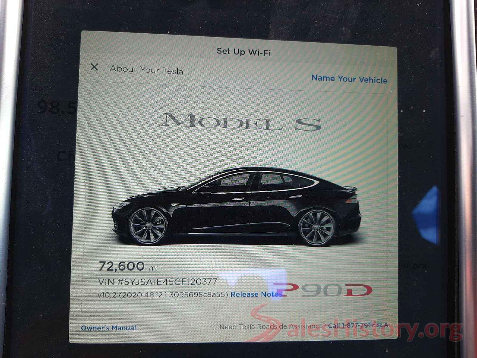 5YJSA1E45GF120377 2016 TESLA MODEL S