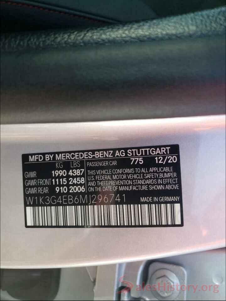 W1K3G4EB6MJ296741 2021 MERCEDES-BENZ ALL OTHER