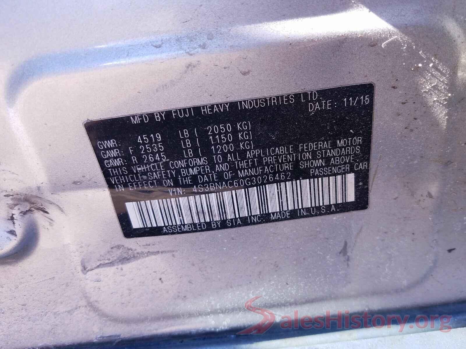 4S3BNAC60G3026462 2016 SUBARU LEGACY