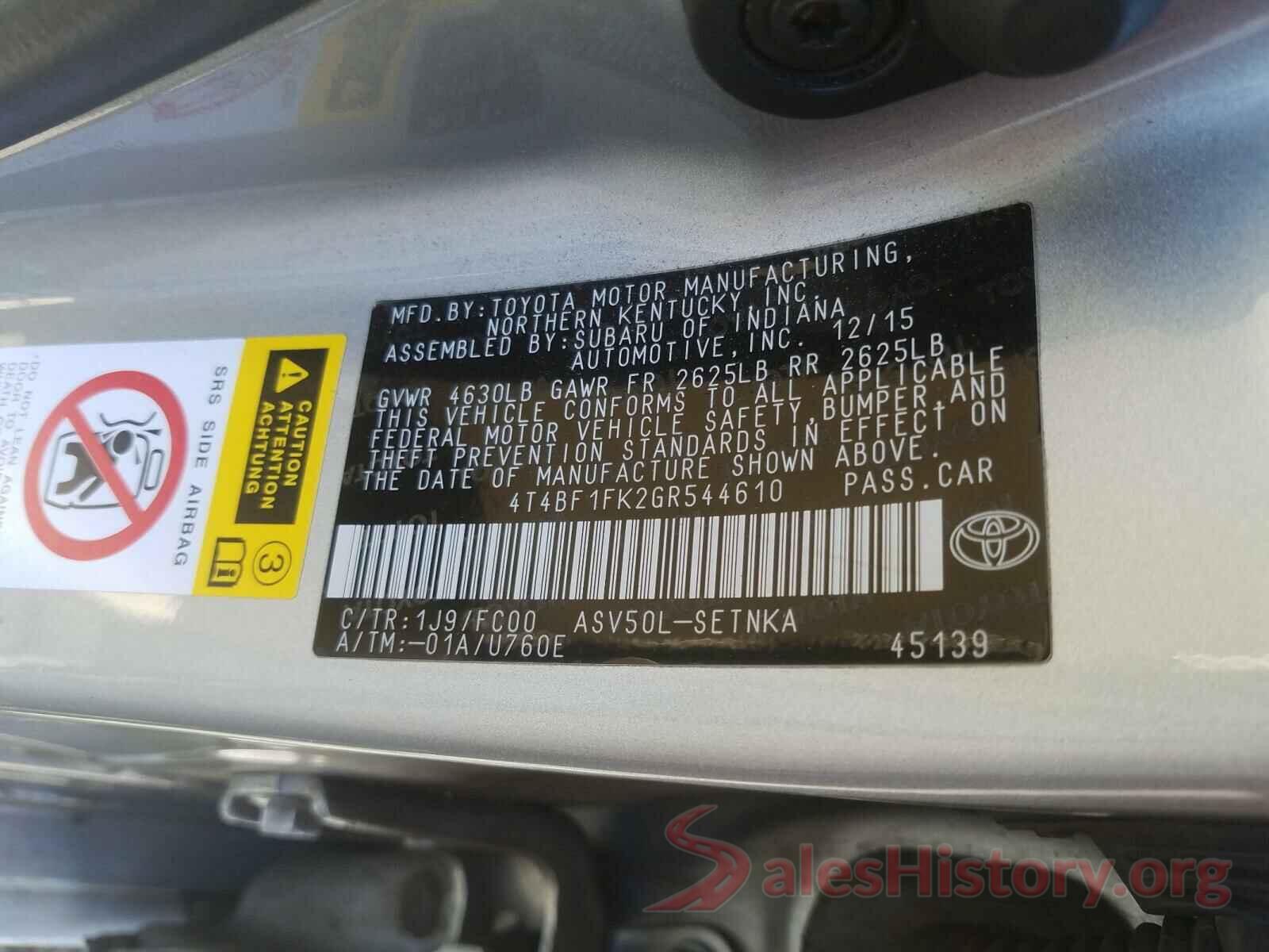 4T4BF1FK2GR544610 2016 TOYOTA CAMRY