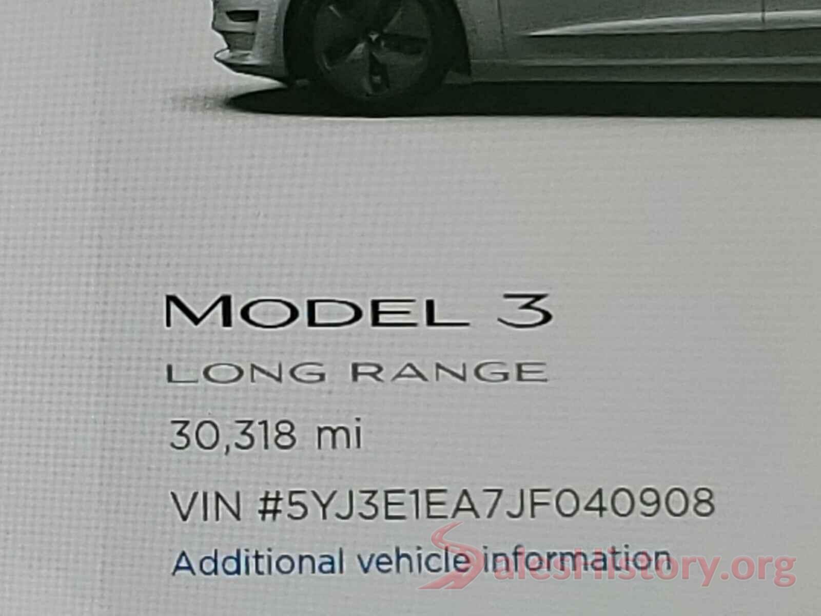 5YJ3E1EA7JF040908 2018 TESLA MODEL 3