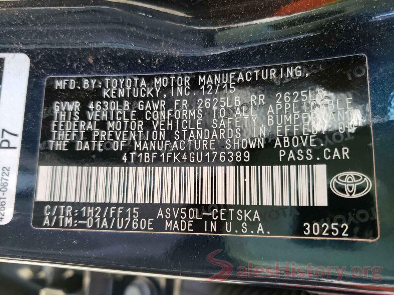 4T1BF1FK4GU176389 2016 TOYOTA CAMRY