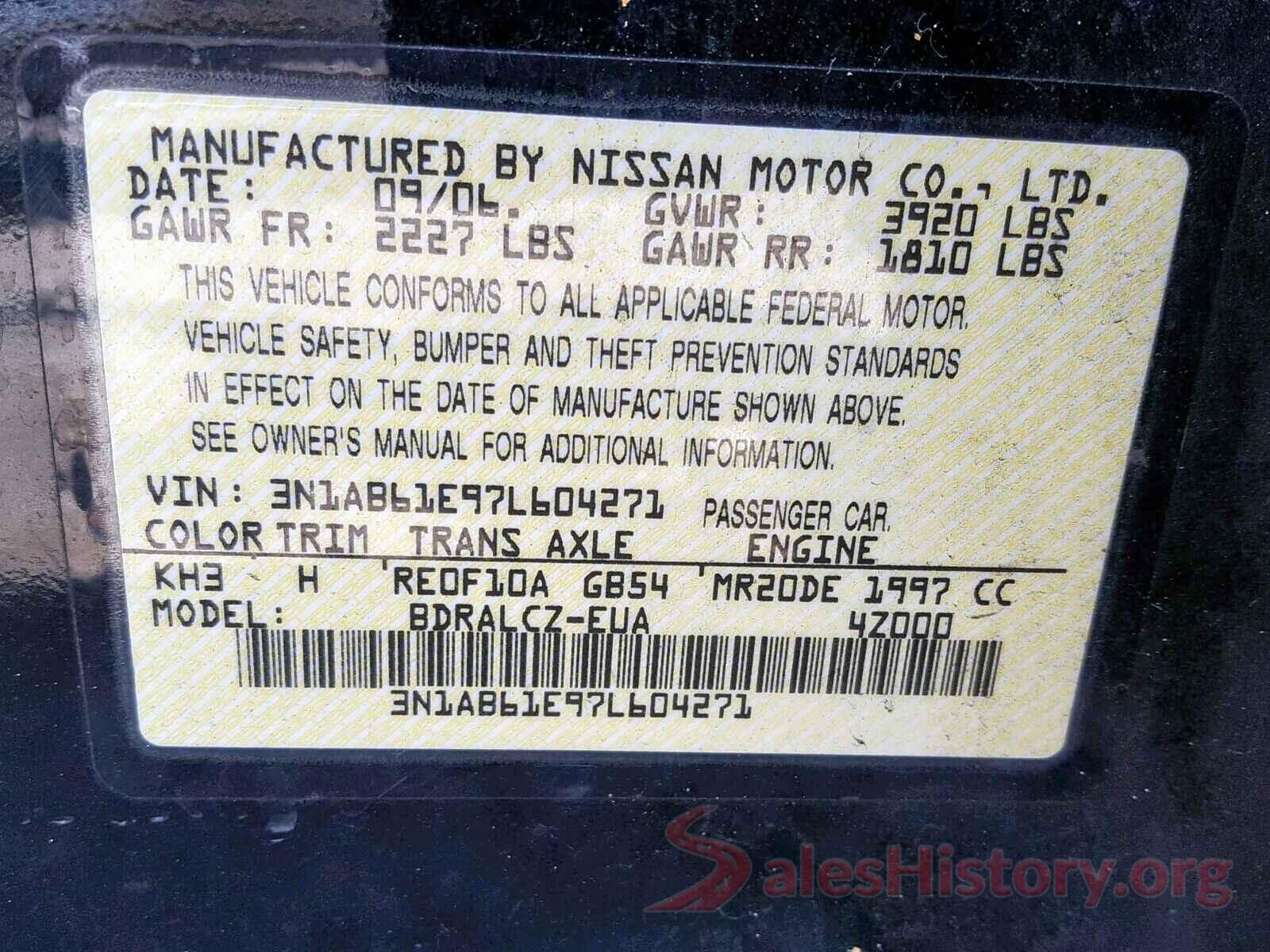 3N1AB61E97L604271 2007 NISSAN SENTRA