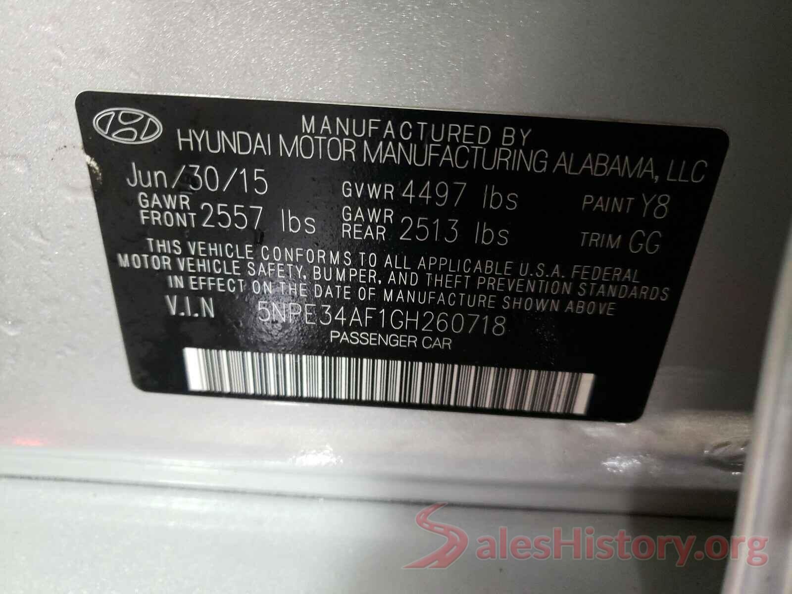 5NPE34AF1GH260718 2016 HYUNDAI SONATA