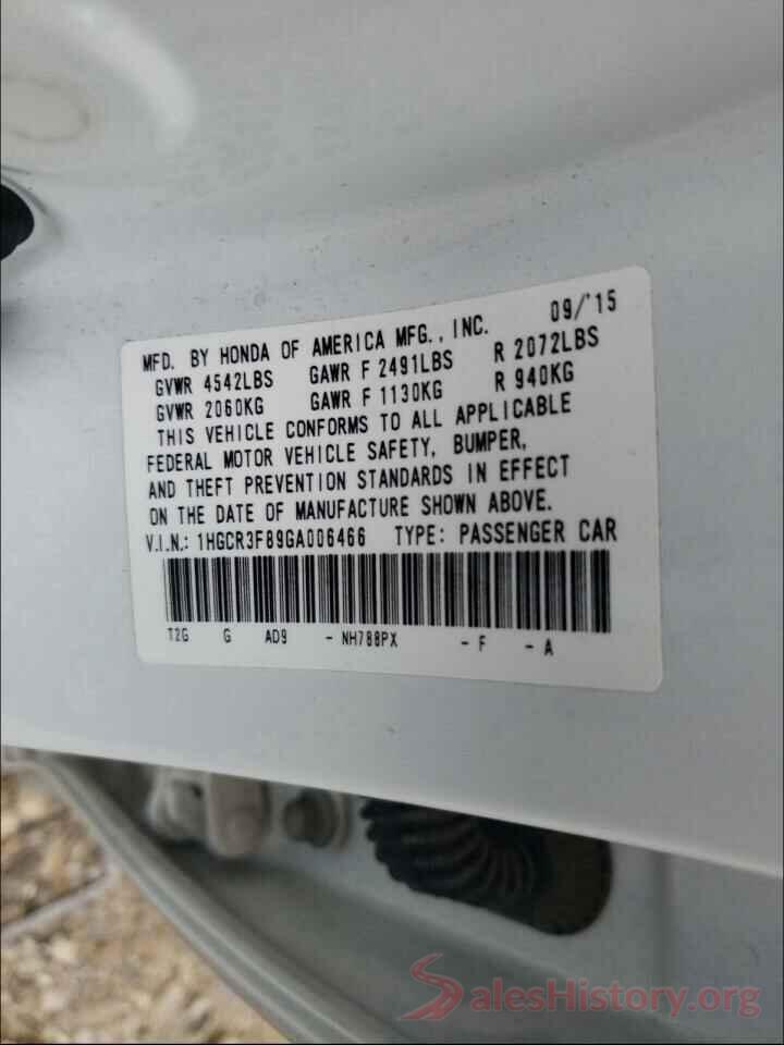 1HGCR3F89GA006466 2016 HONDA ACCORD