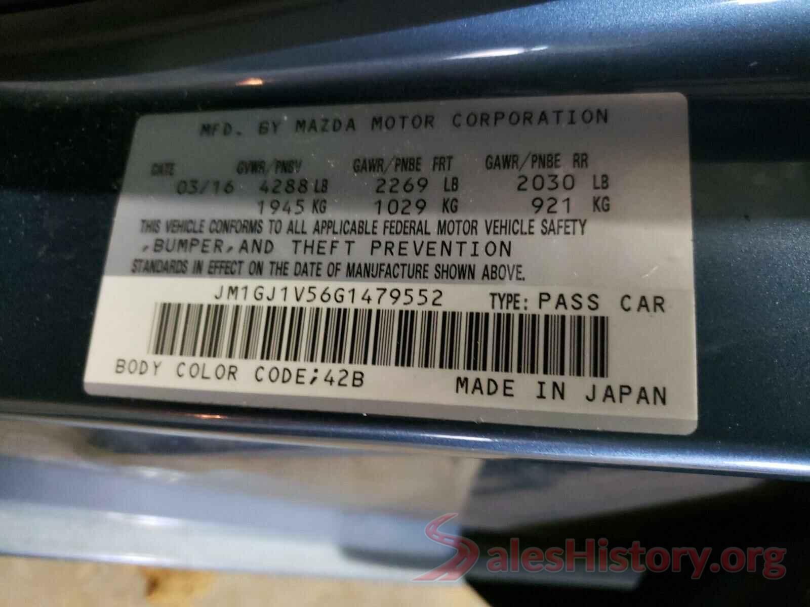 JM1GJ1V56G1479552 2016 MAZDA 6