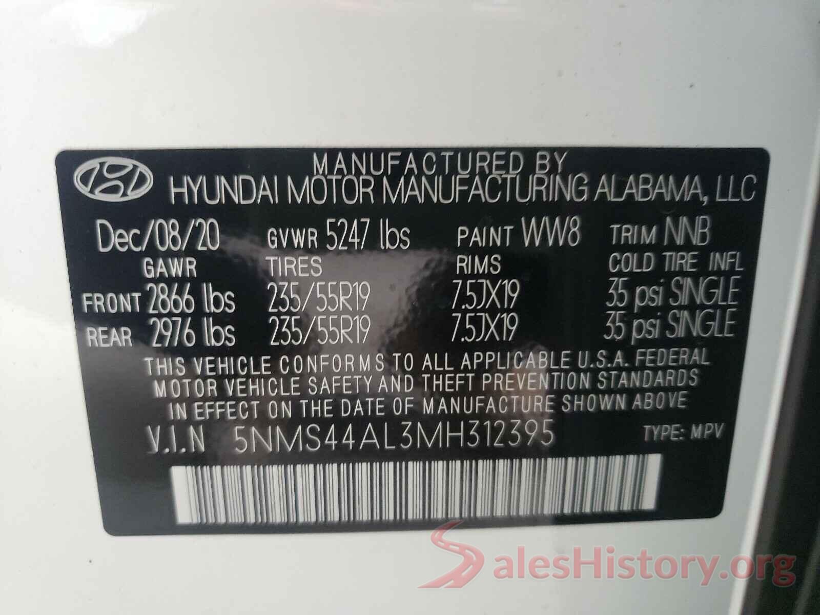 5NMS44AL3MH312395 2021 HYUNDAI SANTA FE