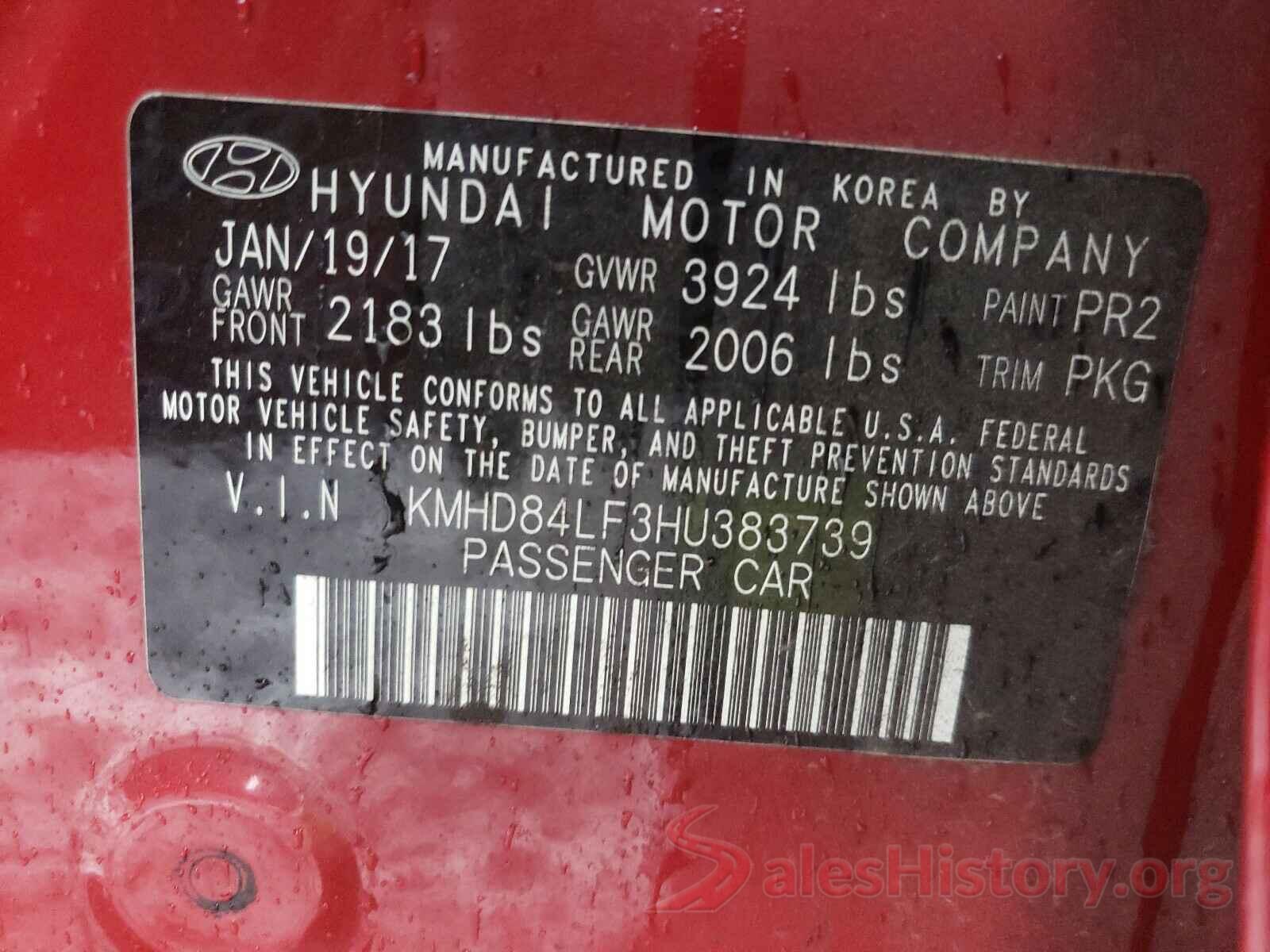 KMHD84LF3HU383739 2017 HYUNDAI ELANTRA