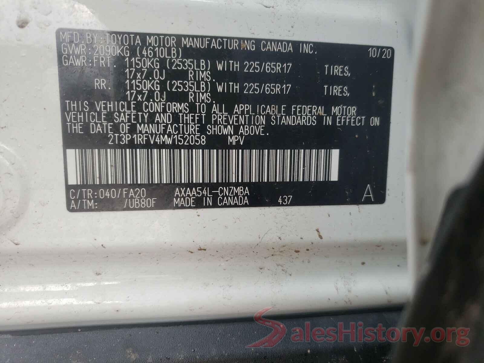 2T3P1RFV4MW152058 2021 TOYOTA RAV4