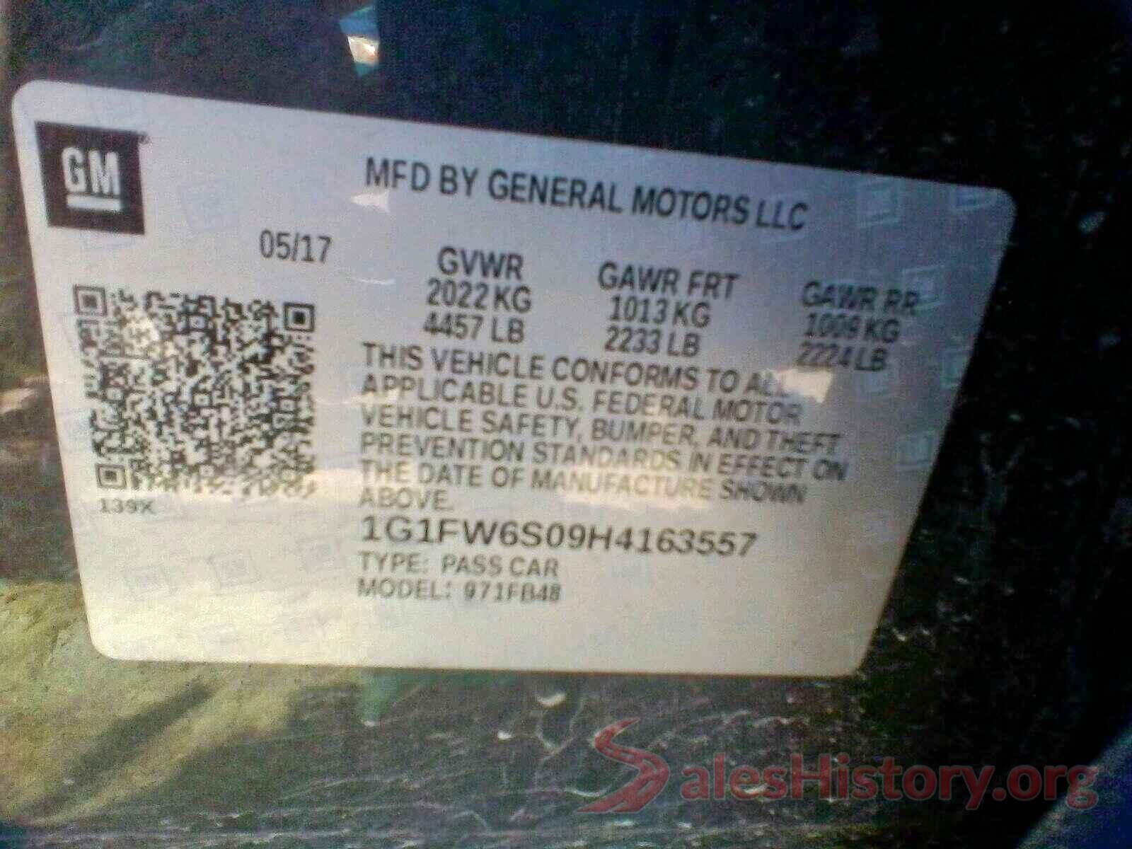 1G1FW6S09H4163557 2017 CHEVROLET BOLT