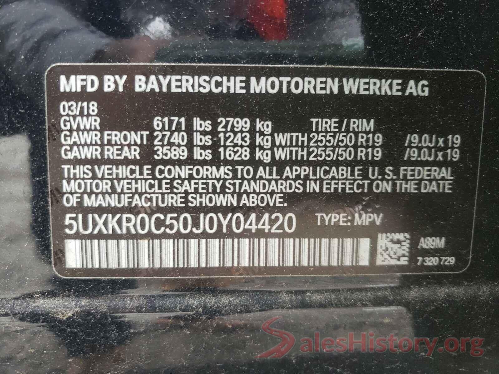 5UXKR0C50J0Y04420 2018 BMW X5