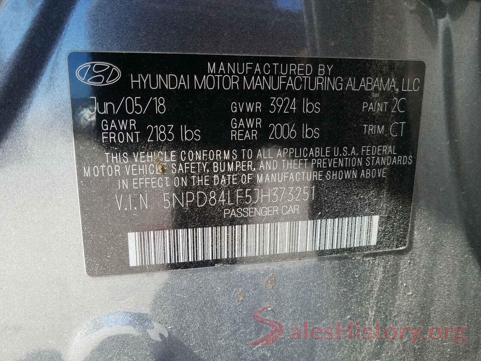 5NPD84LF5JH373251 2018 HYUNDAI ELANTRA