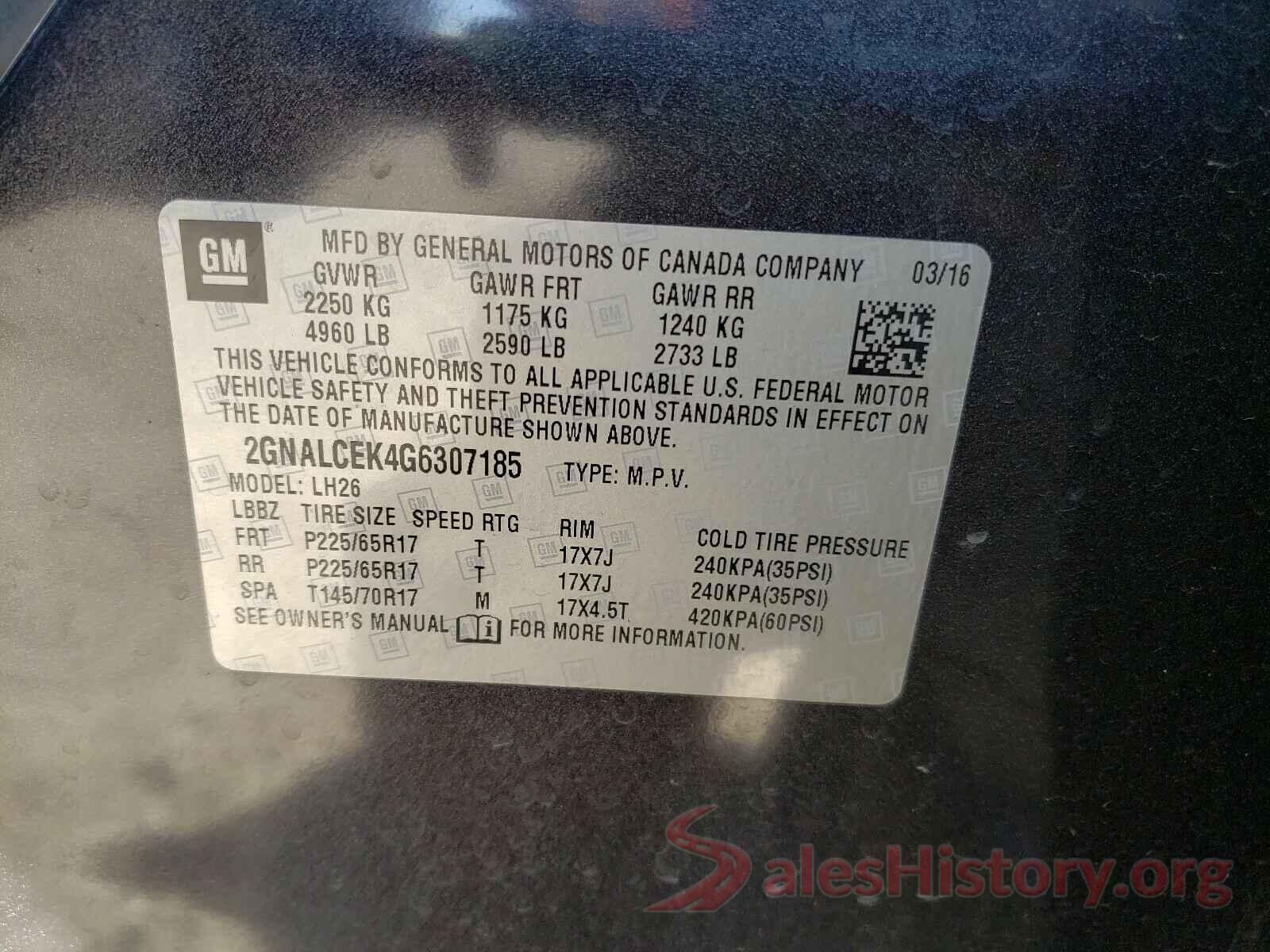 2GNALCEK4G6307185 2016 CHEVROLET EQUINOX