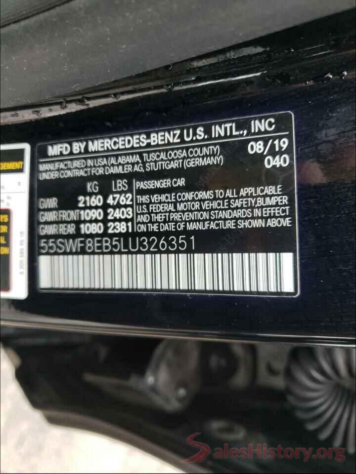 55SWF8EB5LU326351 2020 MERCEDES-BENZ C CLASS