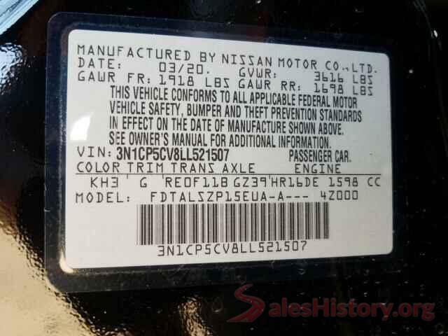 3N1CP5CV8LL521507 2020 NISSAN KICKS