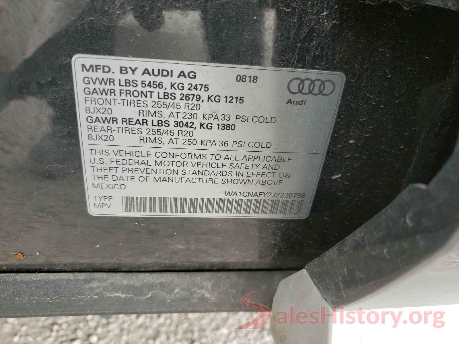 WA1CNAFY2J2226798 2018 AUDI Q5