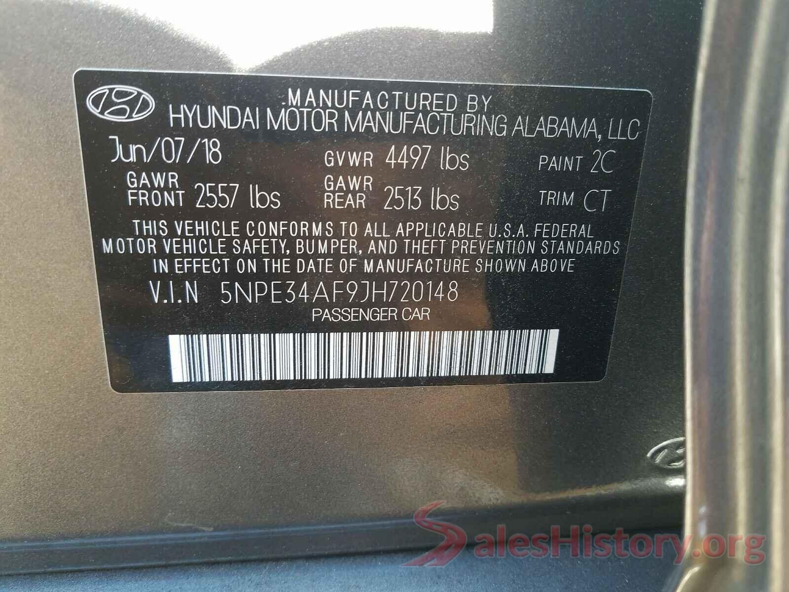 5NPE34AF9JH720148 2018 HYUNDAI SONATA