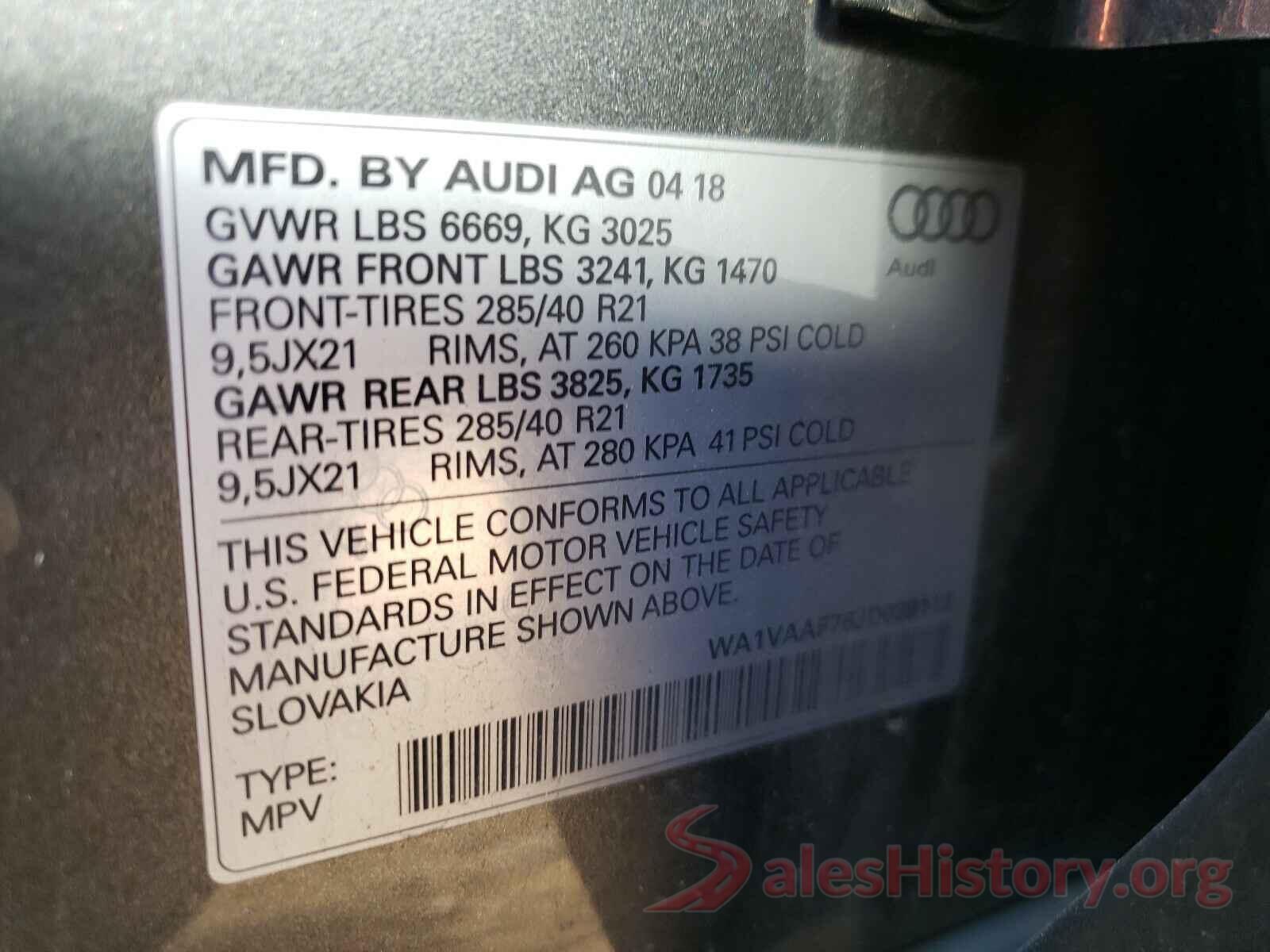 WA1VAAF76JD039113 2018 AUDI Q7