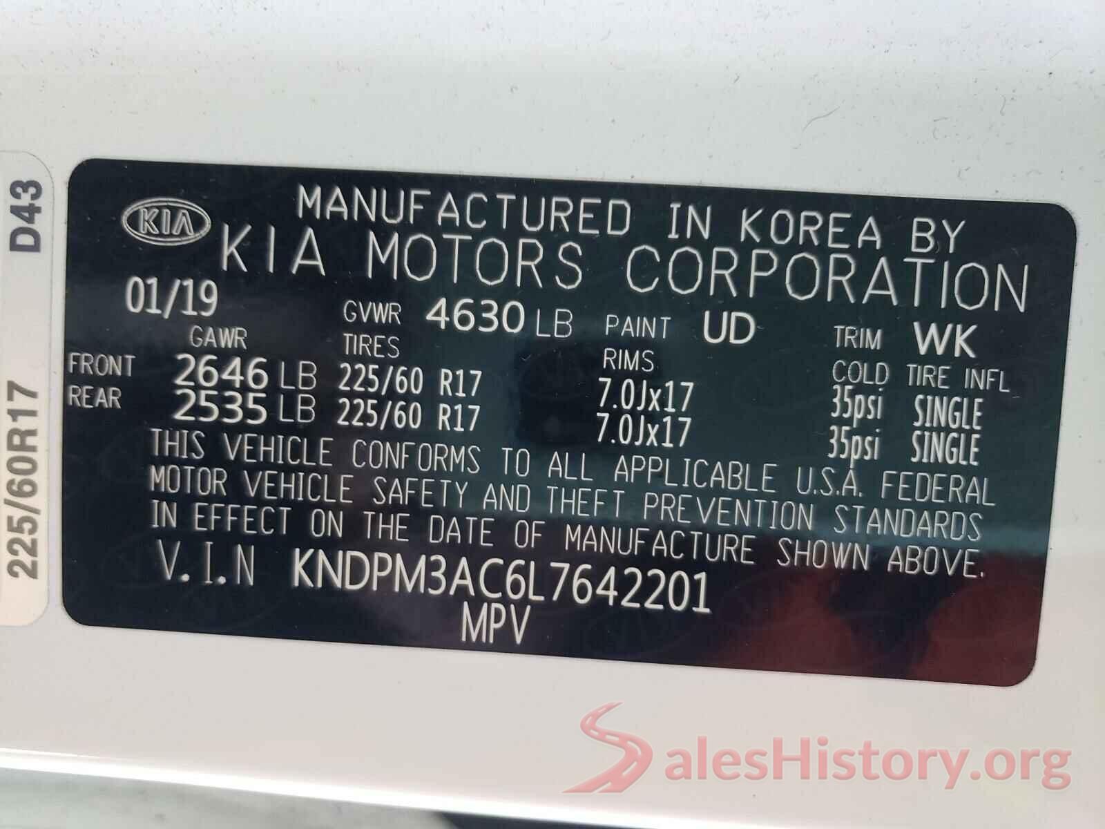 KNDPM3AC6L7642201 2020 KIA SPORTAGE