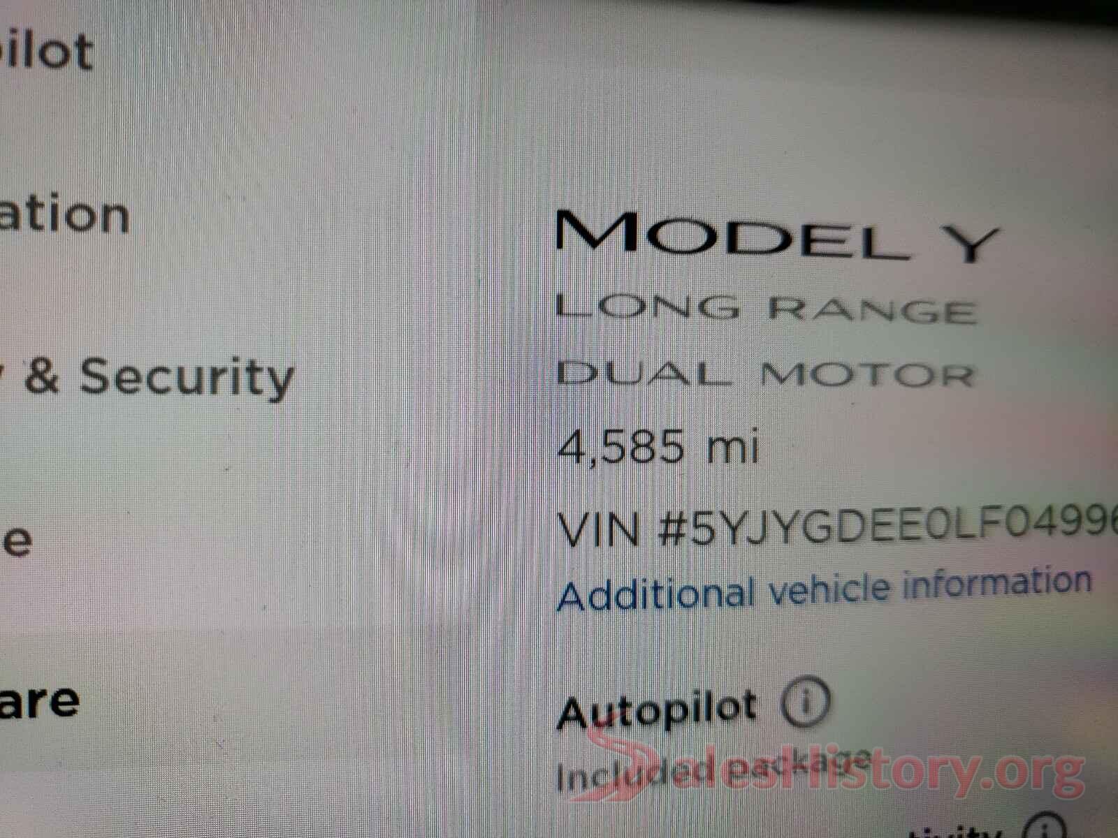 5YJYGDEE0LF049960 2020 TESLA MODEL Y