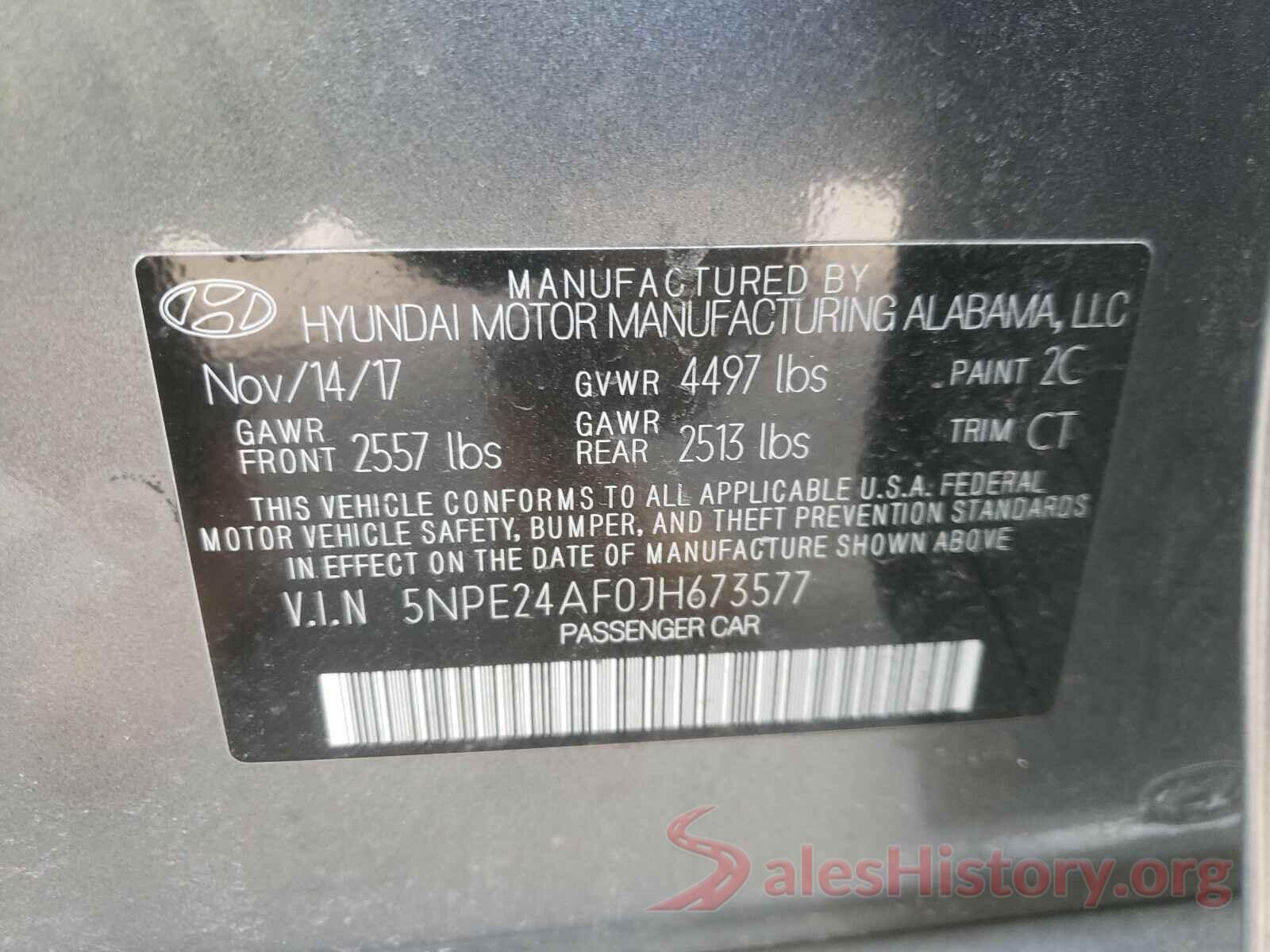 5NPE24AF0JH673577 2018 HYUNDAI SONATA