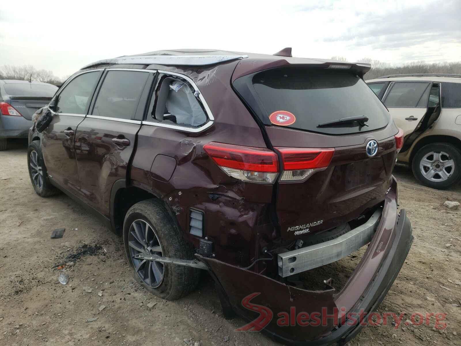 5TDJGRFH2KS075784 2019 TOYOTA HIGHLANDER