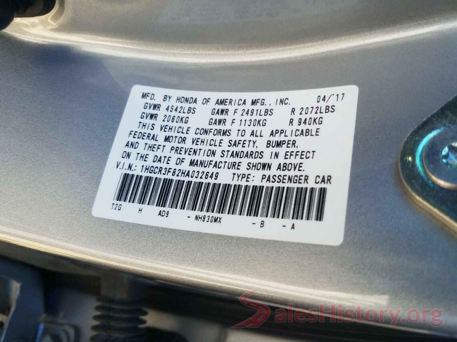 1HGCR3F82HA032649 2017 HONDA ACCORD