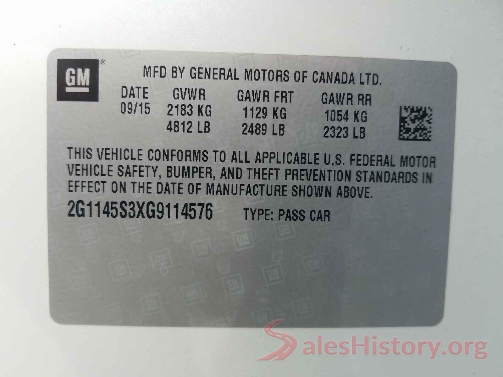 2G1145S3XG9114576 2016 CHEVROLET IMPALA