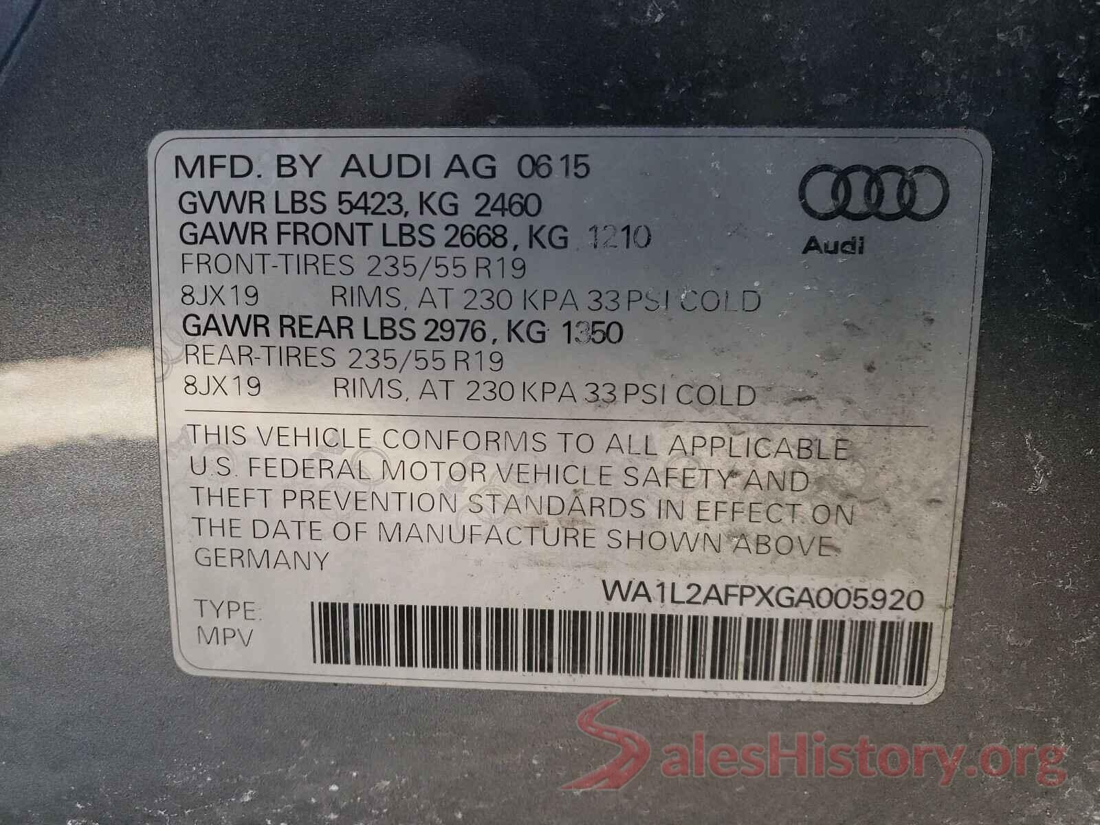 WA1L2AFPXGA005920 2016 AUDI Q5