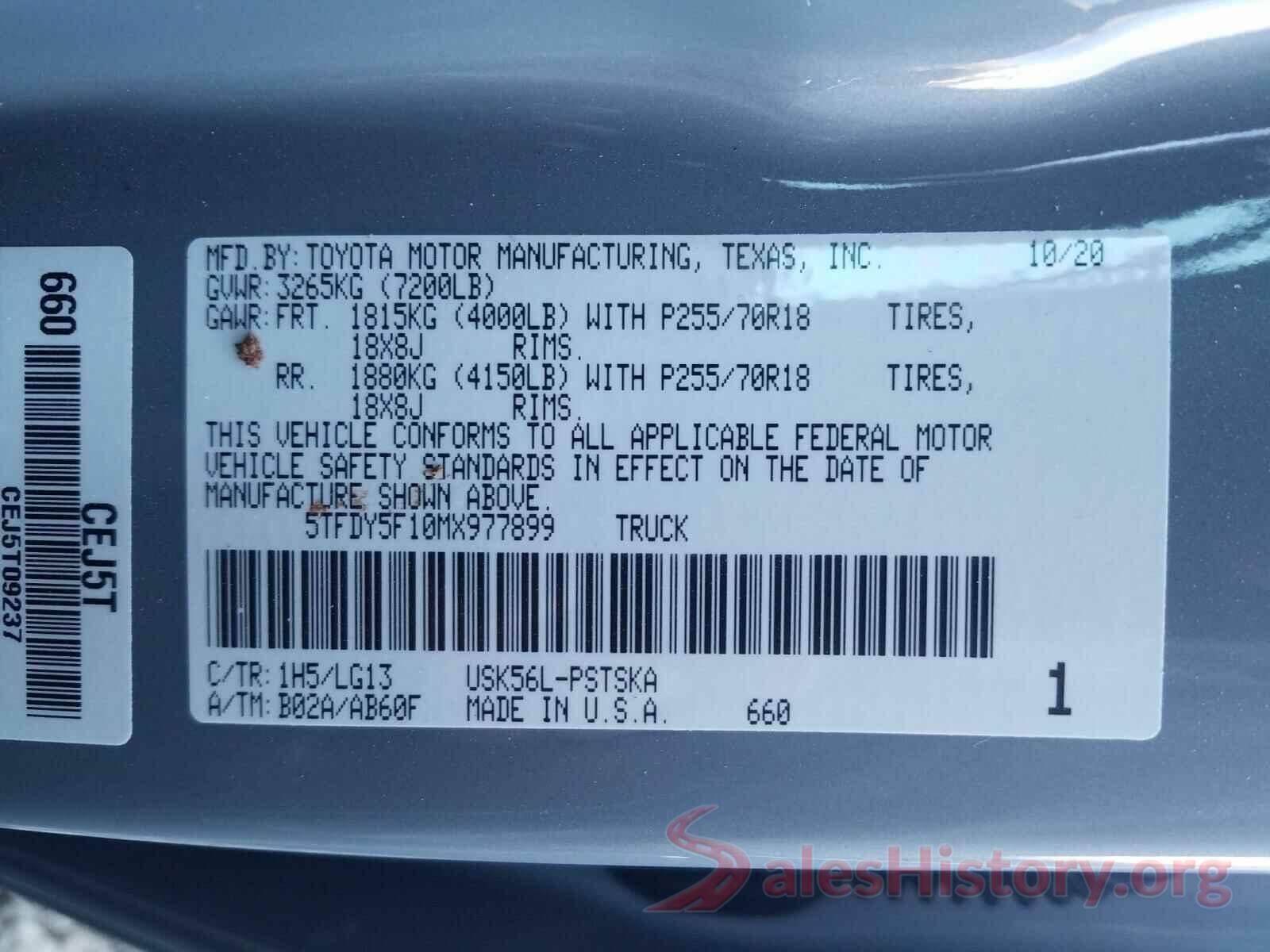 5TFDY5F10MX977899 2021 TOYOTA TUNDRA