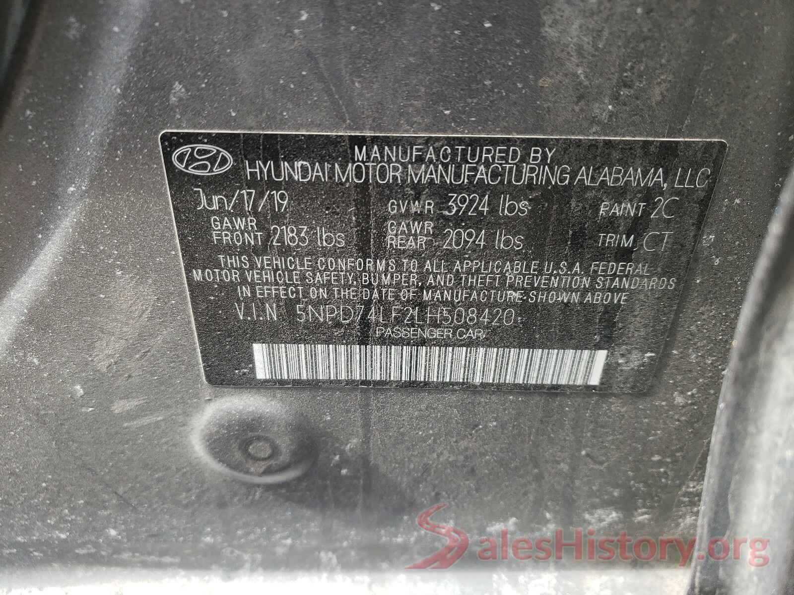 5NPD74LF2LH508420 2020 HYUNDAI ELANTRA