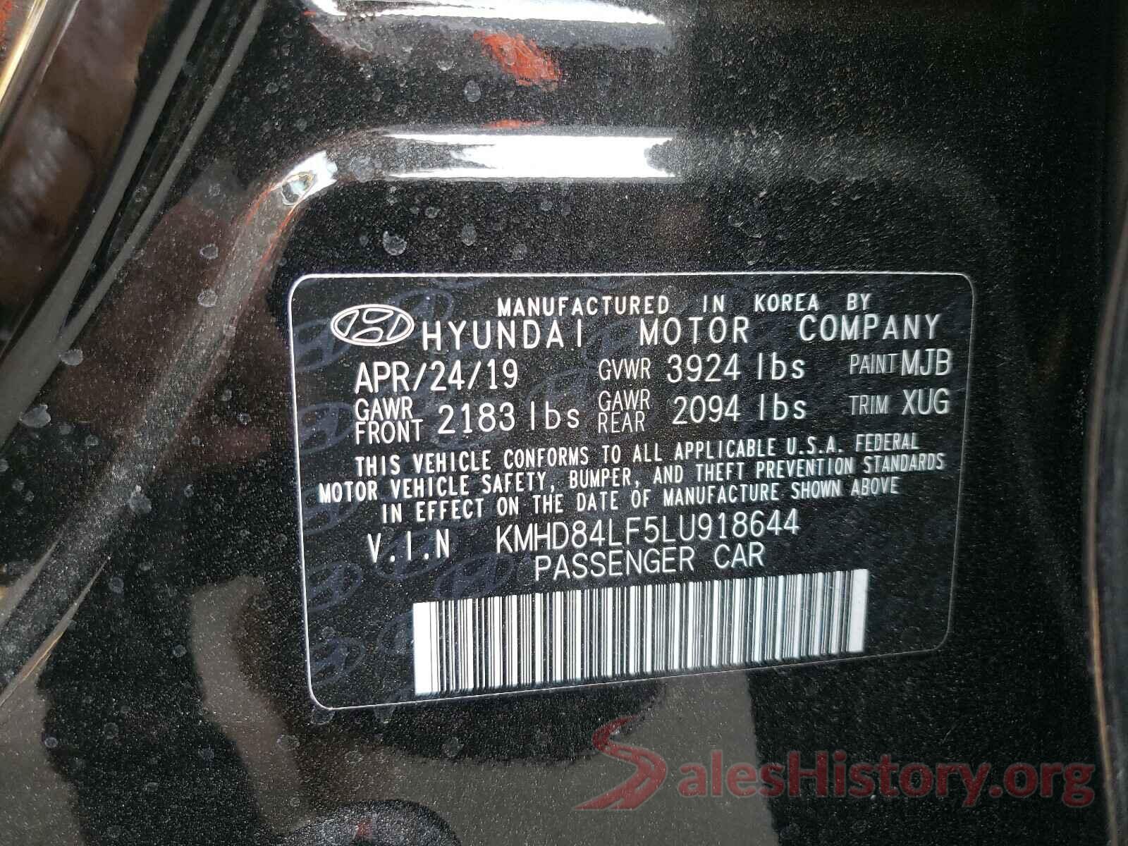 KMHD84LF5LU918644 2020 HYUNDAI ELANTRA