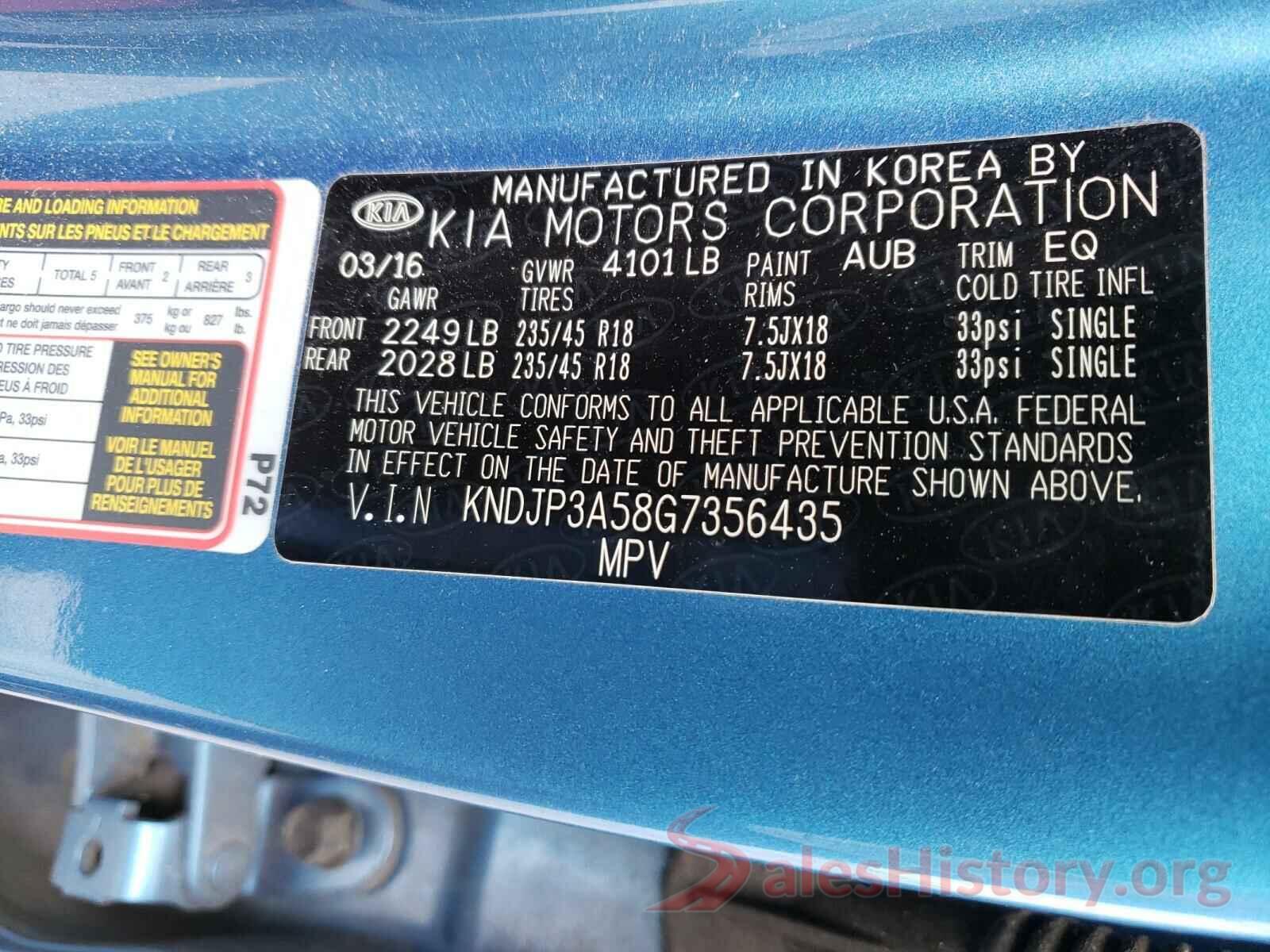 KNDJP3A58G7356435 2016 KIA SOUL