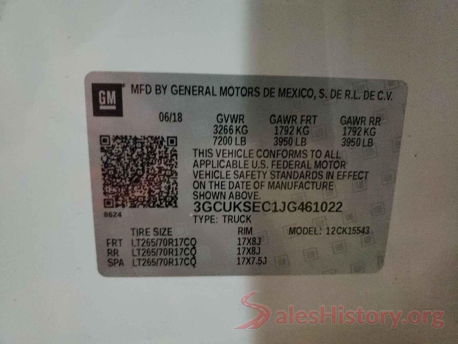 3GCUKSEC1JG461022 2018 CHEVROLET SILVERADO