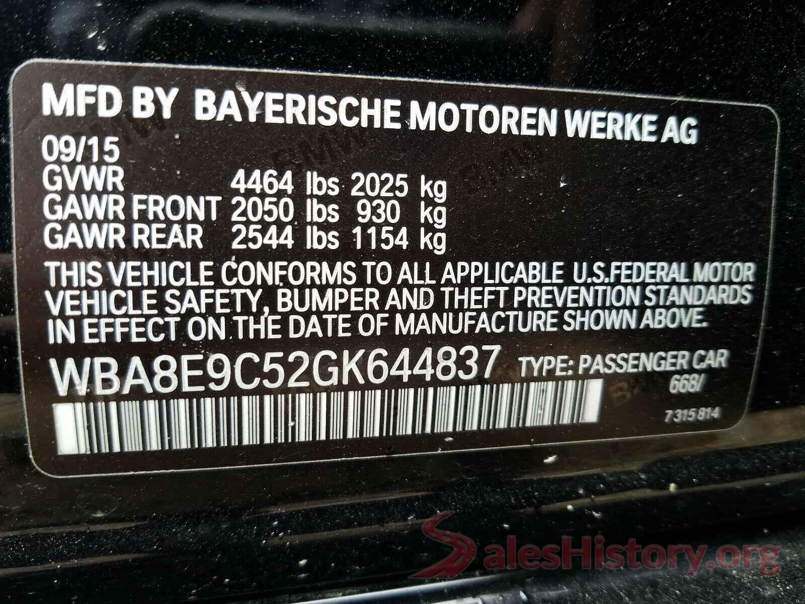 WBA8E9C52GK644837 2016 BMW 3 SERIES