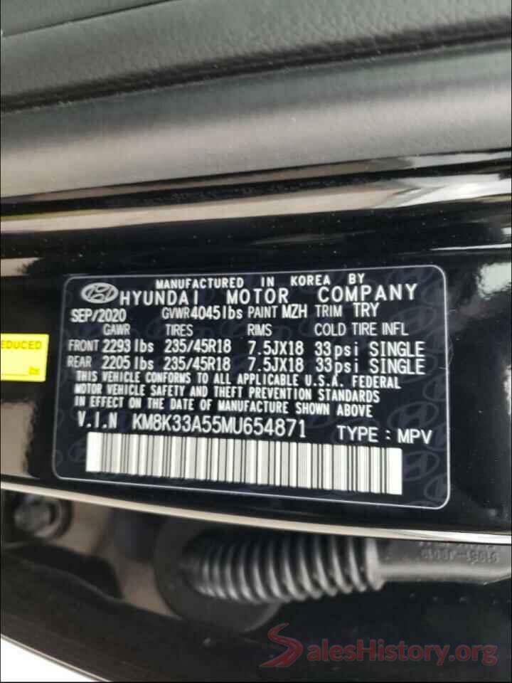 KM8K33A55MU654871 2021 HYUNDAI KONA