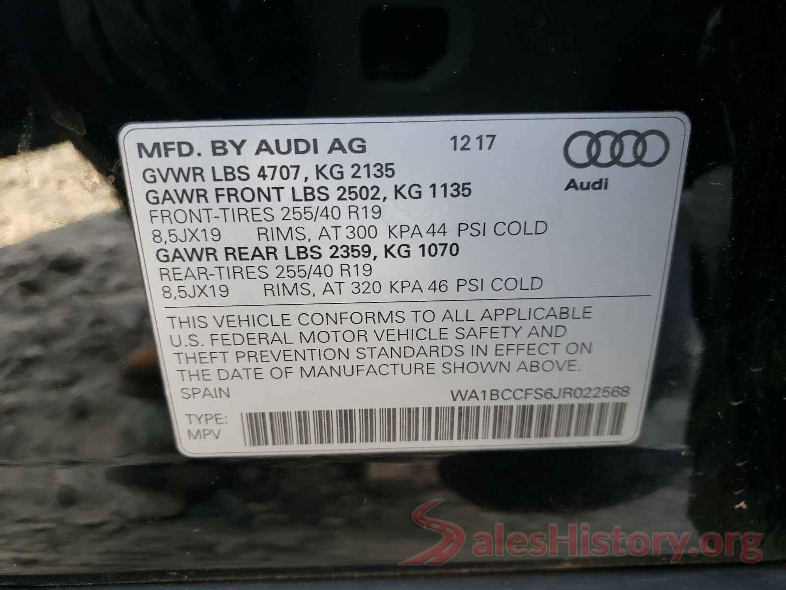 WA1BCCFS6JR022568 2018 AUDI Q3