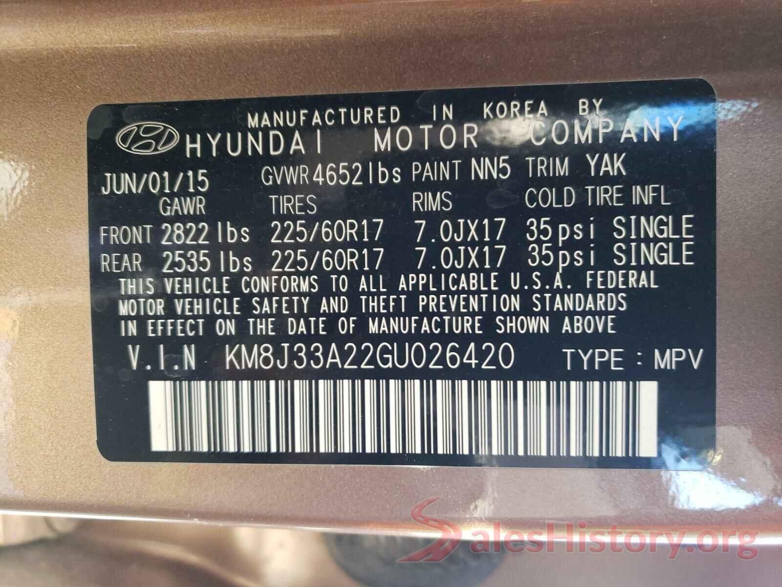 KM8J33A22GU026420 2016 HYUNDAI TUCSON