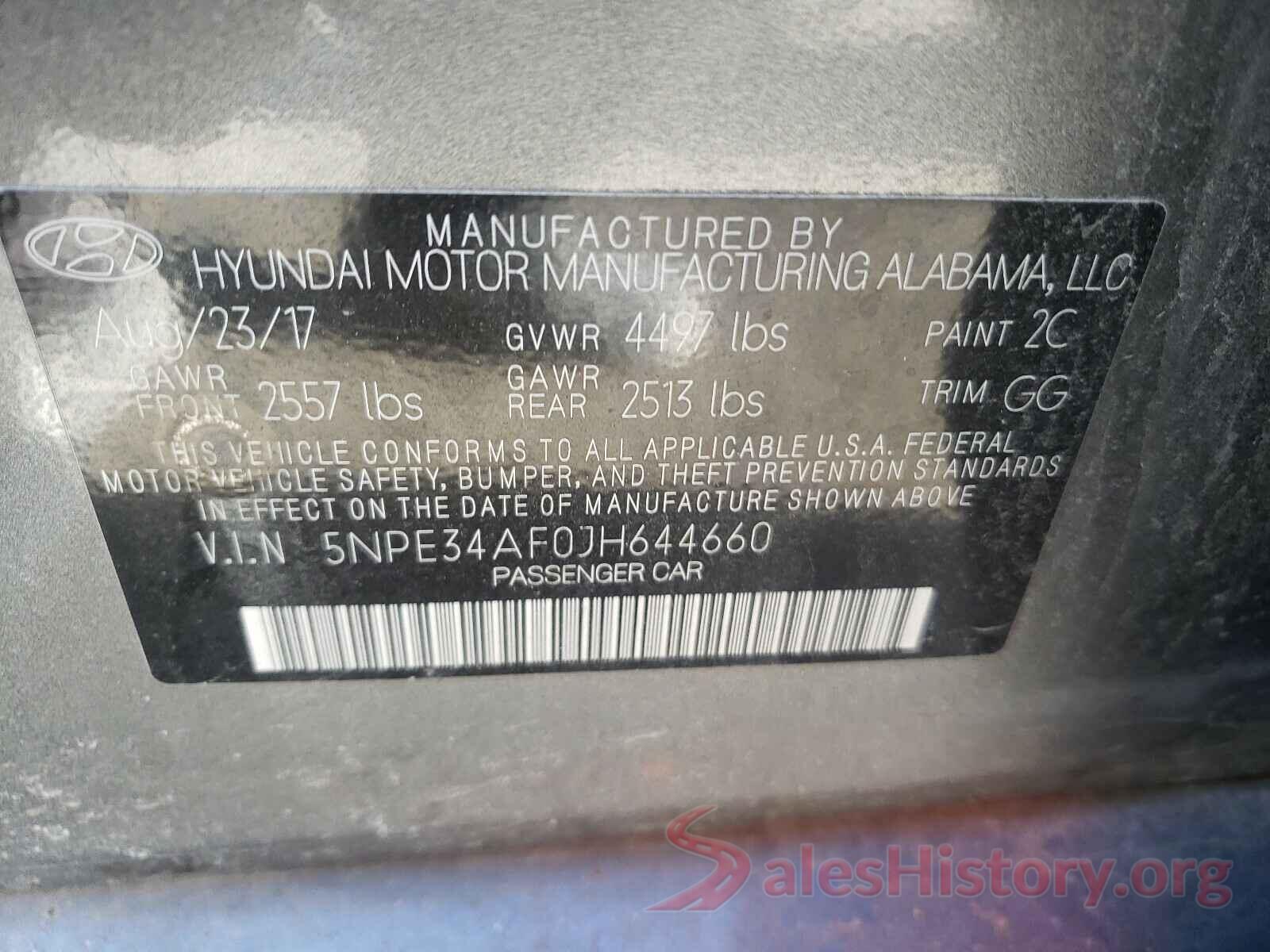 5NPE34AF0JH644660 2018 HYUNDAI SONATA